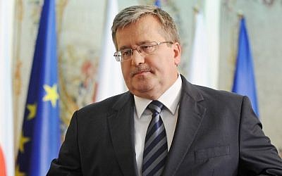 Polish President Bronislaw Komorowsk (photo credit: AP/Alik Keplicz)