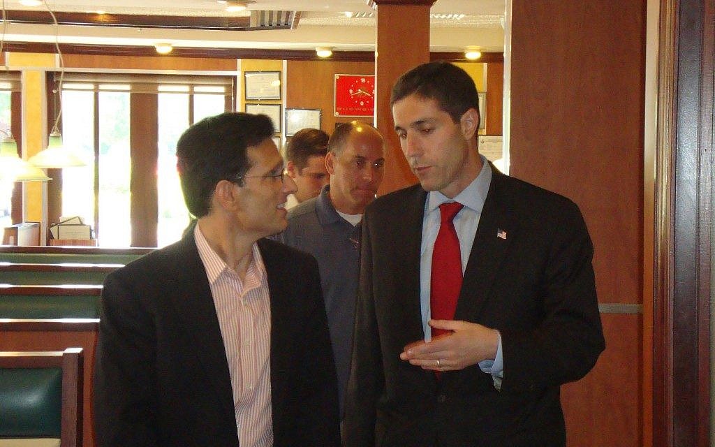 Randy Altschuler, right, a Republican candidate in the race for New York's first congressional district, campaigning with Rep. Eric Cantor, the House Majority Leader and the only Republican Jewish lawmaker in Congress, during Altshuler's losing 2010 race against Rep. Tim Bishop. (photo credit: Courtesy Randy Altschuler for Congress/JTA) Randy Altschuler, right, a Republican candidate in the race for New York's first congressional district, campaigning with Rep. Eric Cantor, the House Majority Leader and the only Republican Jewish lawmaker in Congress, during Altshuler's losing 2010 race against Rep. Tim Bishop. (photo credit: Courtesy Randy Altschuler for Congress/JTA)