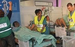 A simulation of the 'fortified hospital' in action. (photo credit: Paul Mellling/RHCC)
