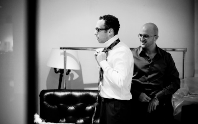 Elad David (left) and his husband, Gil Diamant, were recently married in in unofficial ceremony in Tel Aviv. They are flying to New York to legally marry in the fall. (photo credit: courtesy)