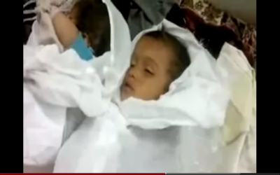 Image capture from video showing victims of Wednesday's massacre in al-Qubeir, Syria.