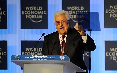 PM Mahmoud Abbas speaks at the opening plenary of the World Economic Forum on the Middle East, North Africa and Eurasia in Istanbul, June 5,  2012.  (photo credit: CC-BY-SA World Economic Forum/ Norbert Schiller, Flickr)