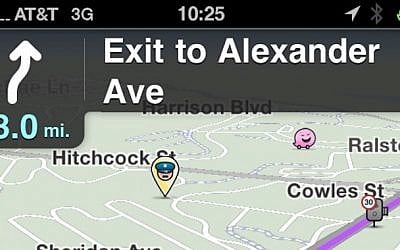 Waze screen shot (Photo credit: Courtesy)