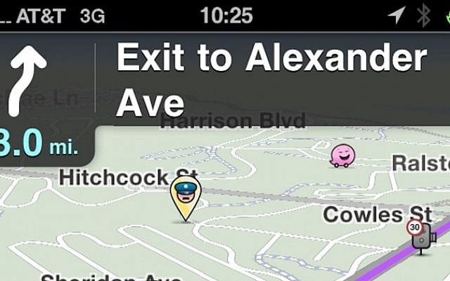 Waze screen shot (Photo credit: Courtesy)