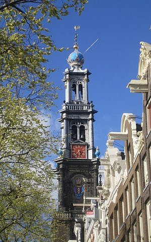 Westerkerk chuck bell tower, frequent heard by Anne in hiding and visible from the Annex. (photo credit: Matt Lebovic)
