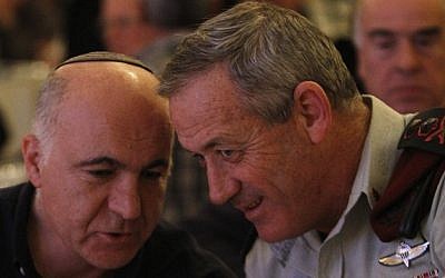 IDF Chief of Staff Benny Gantz with Yoram Cohen, head of the Shin Bet (Israel Security Agency) in Jerusalem in December 2011. (Photo credit: Miriam Alster/Flash90) IDF Chief of Staff Benny Gantz with Yoram Cohen, head of the Shin Bet (Israel Security Agency) in Jerusalem in December 2011. (Photo credit: Miriam Alster/Flash90)
