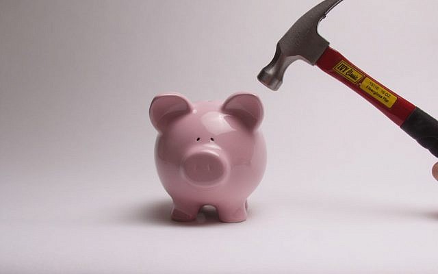 Breaking the bank. (Illustrative photo credit: public domain via morguefile)