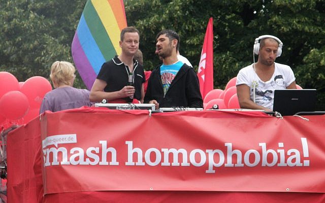 An outdoor gay pride party in Berlin. (Illustrative photo credit: easy-berlin, CC-BY-DN, flickr)