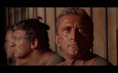Kirk Douglas in the 1960 movie 'Spartacus.' (photo credit: public domain)