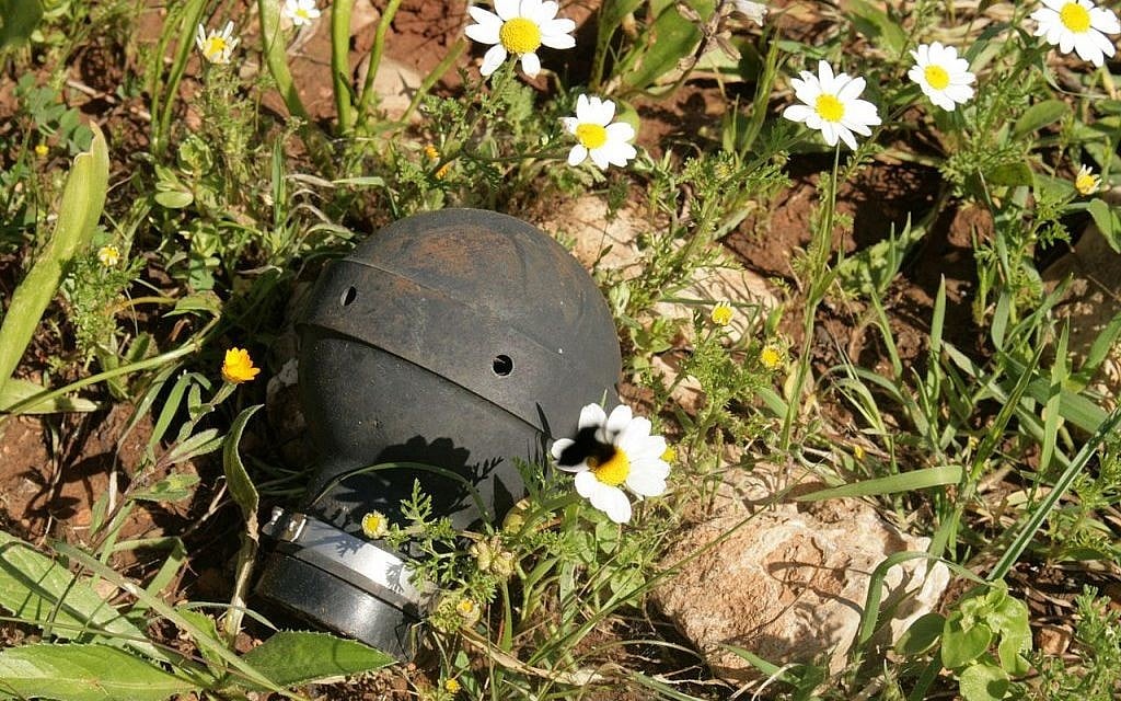 Illustrative - A standard IDF tear gas hand grenade (photo credit: CC-BY-SA Daboos Hassan/Wikipedia) Illustrative - A standard IDF tear gas hand grenade (photo credit: CC-BY-SA Daboos Hassan/Wikipedia)