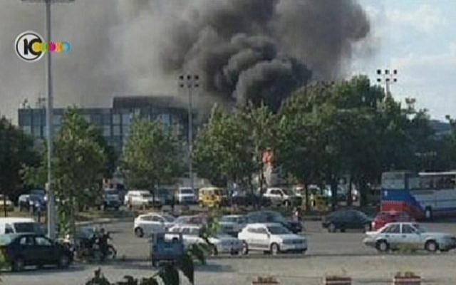 The scene of the attack in the Bulgarian city of Burgas (photo credit: Channel 10 screen capture)