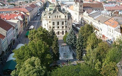 Kassa, today Kosice, Slovakia, the onetime headquarters from where the Jewish ghetto was run. (photo credit: CC-BY Jiri Brozovsky, Flickr)
