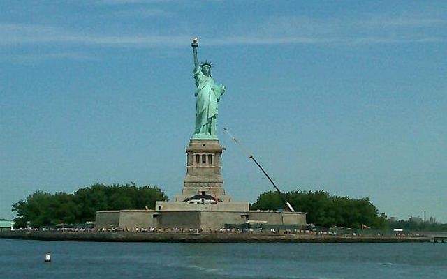 The Statue of Liberty. (photo credit: Ilan Ben Zion/Times of Israel staff)