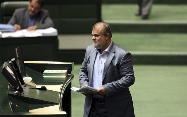 Iranian Oil Minister Rostam Ghasemi (photo credit: AP/Vahid Salemi)