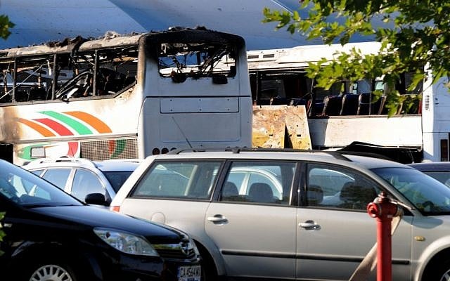 Destroyed buses are seen at Burgas airport on Wednesday (photo credit: AP Photo/Bulphoto Agency) Destroyed buses are seen at Burgas airport on Wednesday (photo credit: AP Photo/Bulphoto Agency)