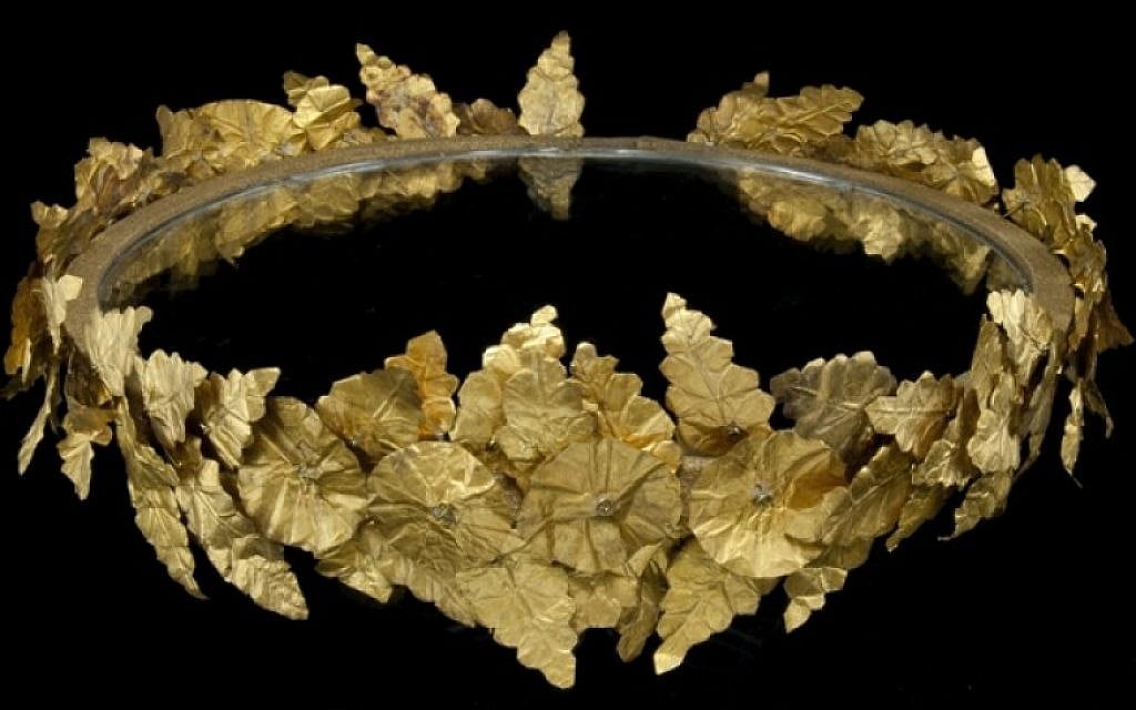 Gold wreath, 4th-3rd Century BCE (photo credit: Courtesy Bible Lands Museum)