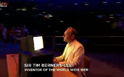 The Olympics pay tribute to the inventor of the World Wide Web (image capture Channel 1)