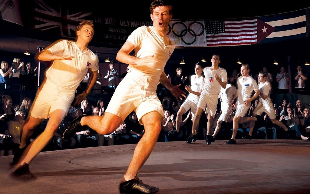 This photo released by the Gielgud Theatre, London on Thursday July 12, shows Jack Lowden as Eric Liddell, left, and James McArdle as Harold Abrahams in the Gielgud Theatre production of Chariots of Fire. (photo credit: AP/Hugo Glendenning, Gielgud Theatre) This photo released by the Gielgud Theatre, London on Thursday July 12, shows Jack Lowden as Eric Liddell, left, and James McArdle as Harold Abrahams in the Gielgud Theatre production of Chariots of Fire. (photo credit: AP/Hugo Glendenning, Gielgud Theatre)