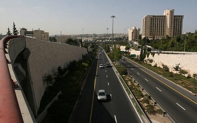 View of Menachem Begin Expressway (photo credit: Anna Kaplan/Flash90)