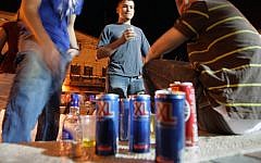 Young Israelis drinking alcohol mixed with energy drinks. (photo credit: Kobi Gideon/Flash90)