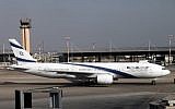 An El Al plane taxis into Ben Gurion International Airport (photo credit: Yossi Zamir/Flash90)