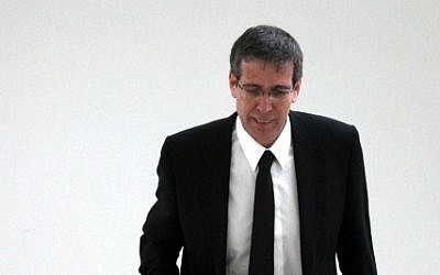 Jerusalem District Prosecutor Eli Abarbanel at the district court in Jerusalem, in December 2011. Abarbanel called for moral turpitude to be included in the verdict against former PM Ehud Olmer. (photo credit: Yossi Zamir/Flash 90)