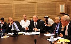 From left: Israel's State Prosecutor Moshe Lador, Attorney General Yehuda Weinstein and Justice Minister Yaakov Neeman at the Knesset (Photo credit: Yossi Zamir/Flash 90)