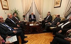 Hamas and Fatah officials meet in Cairo for unity talks in February 2012. (photo credit: Mohammed al-Hums/Flash 90)