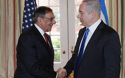 Prime Minister Benjamin Netanyahu meets with US Secretary of Defense Leon Panetta in Washington DC, in March (Photo credit: Amos Ben Gershom/GPO/FLASH90)