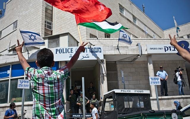 A May demonstration to free Palestinian prisoners held in Israel (photo credit: Noam Moskowitz/Flash90)