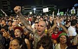 Tens of thousands demonstrate in Tel Aviv in favor of mandatory military or national service, July 2012. (Tali Mayer/Flash90)