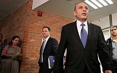 Kadima chairman Shaul Mofaz leaves a Kadima party meeting last Wednesday (photo credit: Miriam Alster/Flash90)