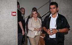 Sara Netanyahu arrives at the district Labor Court in Haifa on Sunday, July 15 (photo credit: Avishag Shar-Yashuv/Flash90)