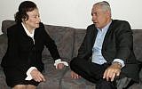 Miriam Ben-Porat meeting with Prime Minster Netanyahu after the death of Netayahu's father in May.  Ben-Porat died on Thursday at the age of 94 (photo credit: GPO/Flash90)