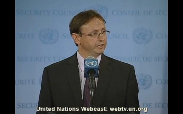 Haim Waxman (photo credit: screen capture from UN webcast) Haim Waxman (photo credit: screen capture from UN webcast)