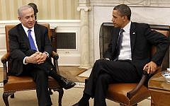 President Barack Obama meets with Israeli Prime Minister Benjamin Netanyahu in the Oval Office of the White House in Washington on March 5, 2012 (photo credit: AP Photo/Pablo Martinez Monsivais, File)