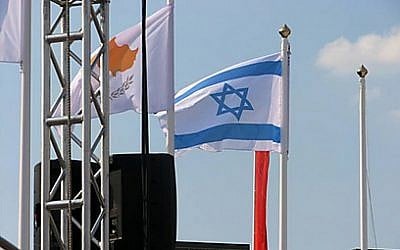 The Israeli flag at the Olympic village (photo credit: courtesy of Israel Olympic Committee)