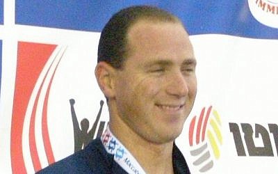 Jason Lezak at the Maccabiah Games in 2009 (photo credit: CC-BY-SA/Baswim/Wikipedia Commons)