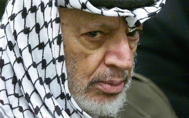 Yasser Arafat in 2002 (photo credit: AP Photo/Lefteris Pitarakis)