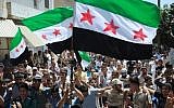 Syrian opposition protesters in Idlib, June 29 (photo credit: AP photo)