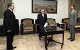 Syrian ambassador to Iraq Nawwaf Fares sworn in, 2008 (photo credit: AP Photo/SANA)