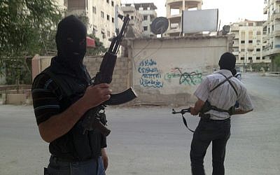 Members of the opposition Free Syrian Army in Damascus, June 28 (photo credit: AP)