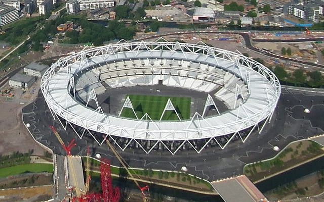 Aerial view of Olympic Park, in London (photo credit: CC-BY, by BaldBoris, Wikimedia Commons)