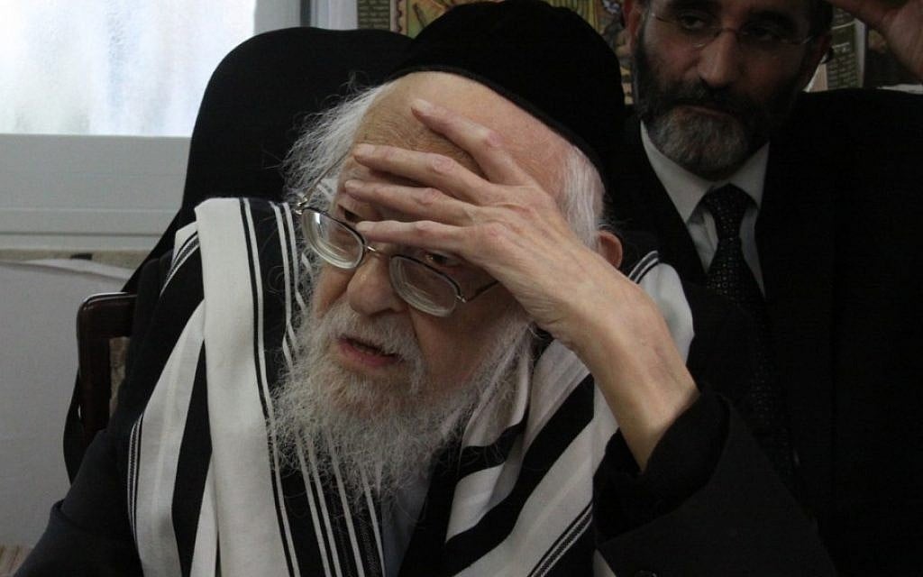 Rabbi Yosef Shalom Elyashiv (Yosef Avi Yair Angel/ Flash90/JTA) Rabbi Yosef Shalom Elyashiv (Yosef Avi Yair Angel/ Flash90/JTA)