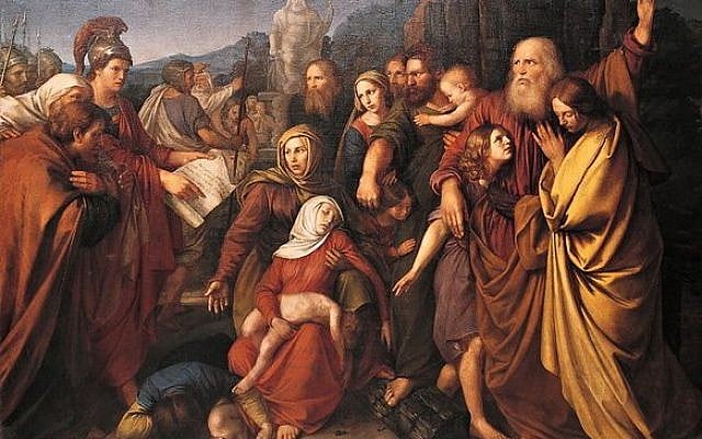 The Maccabees, as depicted by the Polish artist Wojciech Stattler (1800–1875) (photo credit: Public domain via Wikimedia Commons)