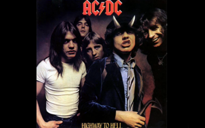 The metal rock group, AC/DC, for their Highway to Hell album (photo credit: screen capture, YouTube)