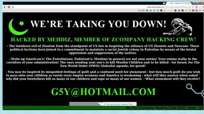 A “before” version of a hacked web site (Photo credit: Courtesy) A “before” version of a hacked web site (Photo credit: Courtesy)
