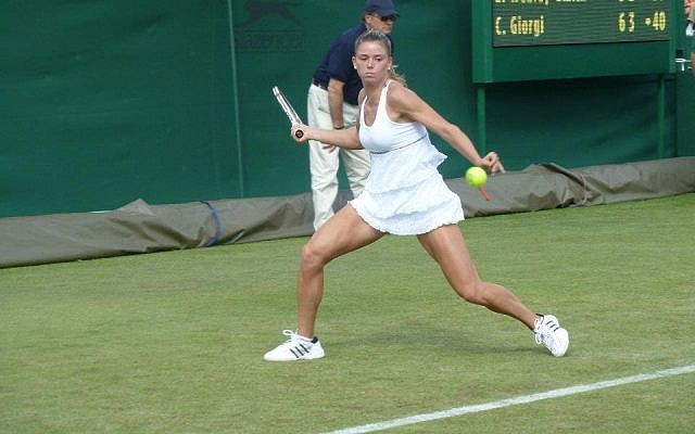 Camila Giorgi plays at Wimbledon (photo credit: courtesy http://www.camilagiorgi.it)