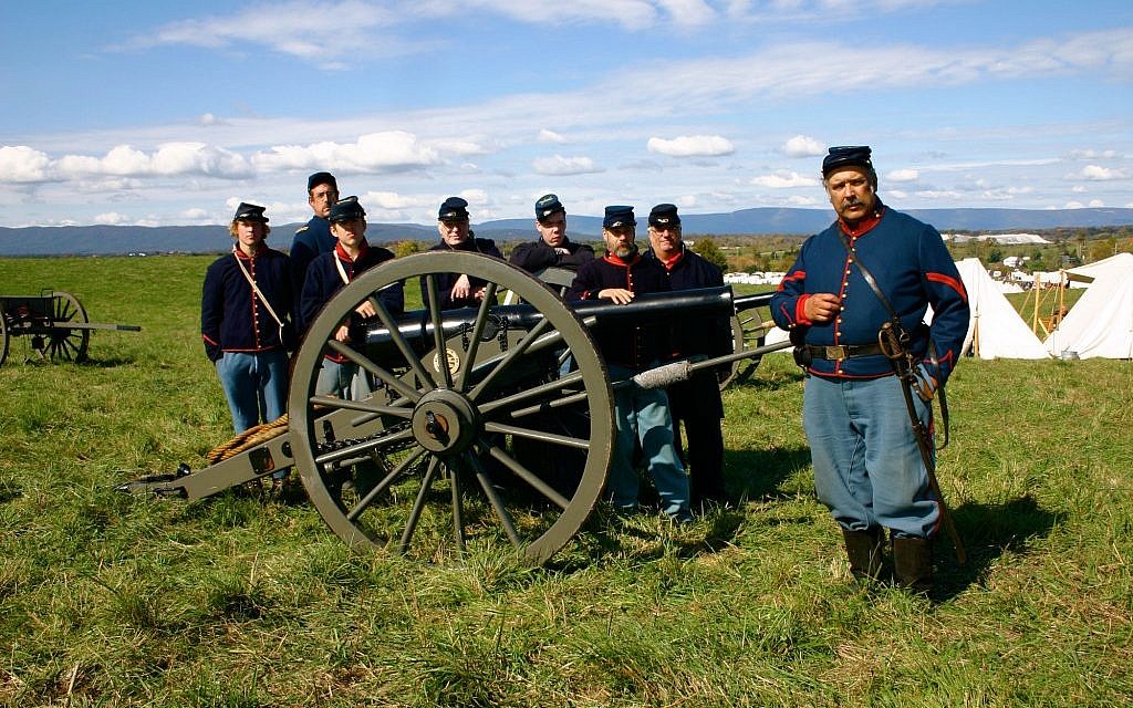 Jeffrey Cohen, right, with fellow members of the 6th New York Independent Battery Civil War reenactors. (photo credit: Robert Fagan) Jeffrey Cohen, right, with fellow members of the 6th New York Independent Battery Civil War reenactors. (photo credit: Robert Fagan)