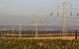 Illustrative photo of power lines carrying electricity (Nati Shohat/Flash90, File)